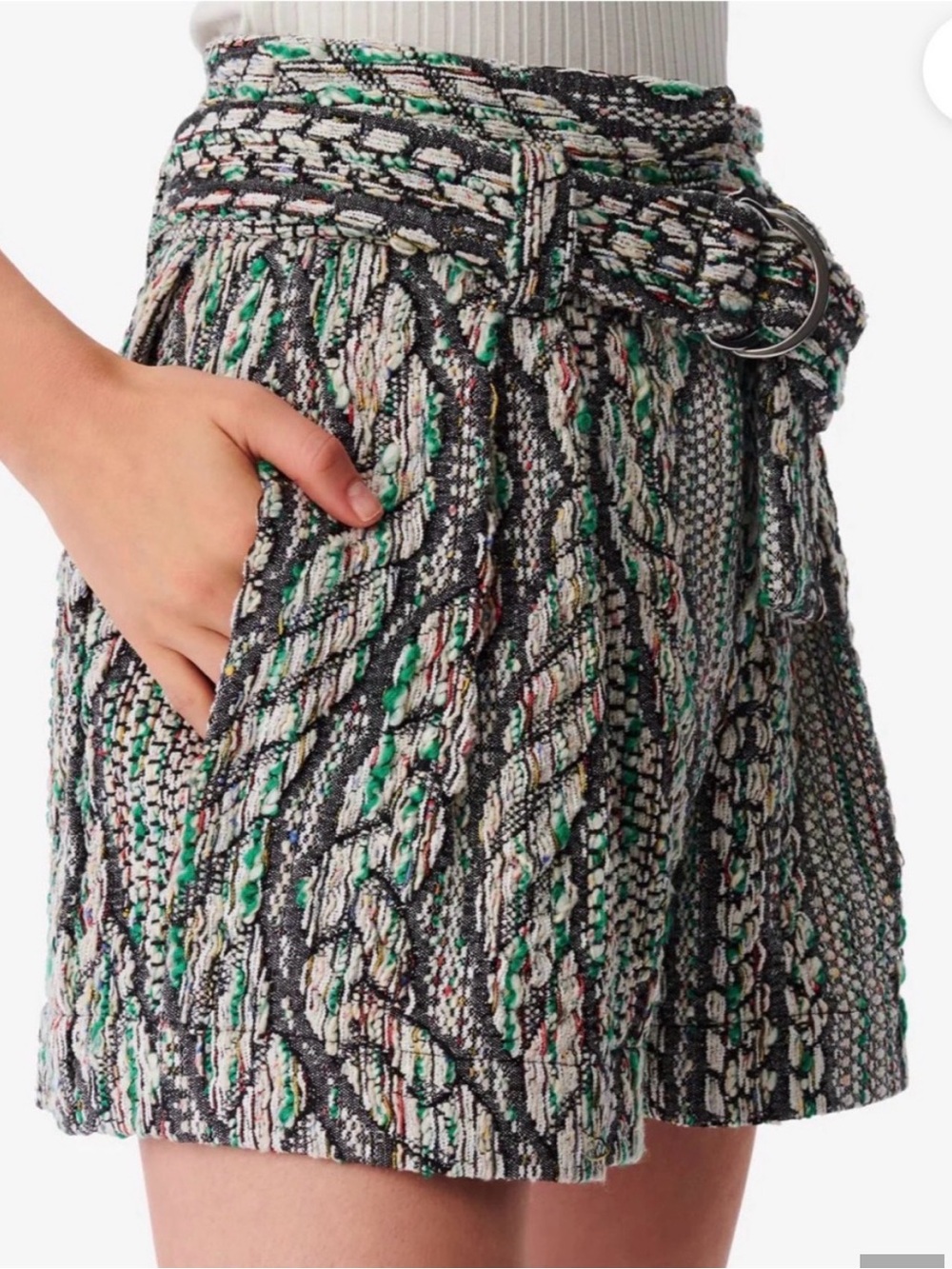 IRO high waisted tweed Abrami belted shorts, NWT. Size 40 Eur/8 US - Picture 6 of 6